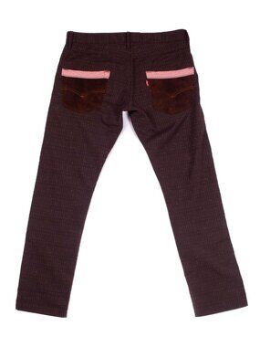 JUNYA WATANABE LEVI'S CDG AD 2012 Dark Brown Suede Leather Back Pocket Pants S